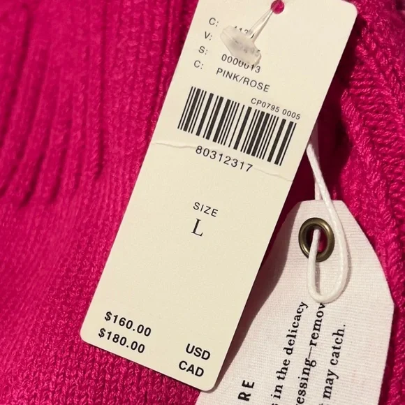 Anthropologie Long Sleeve Fuchsia Knit Dress NWT - Picture 4 of 5